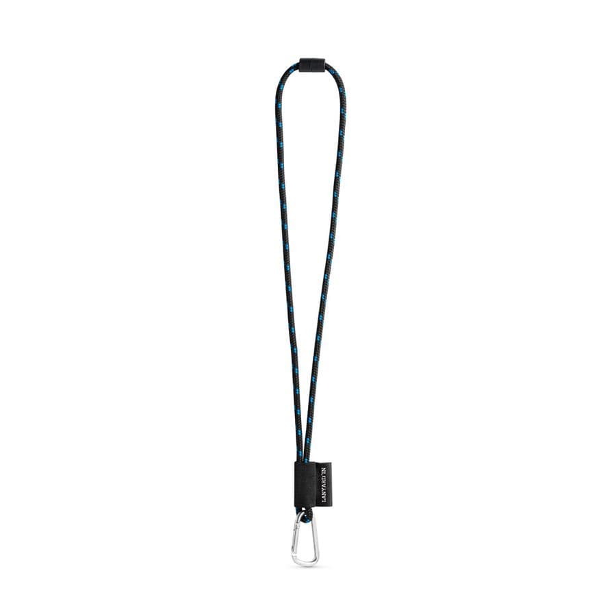 SET Lanyard NAUTIC Long (Ø 7 mm) med 55 mm D-formad karbinhake och Ø 7 mm säkerhetsspänne Svart