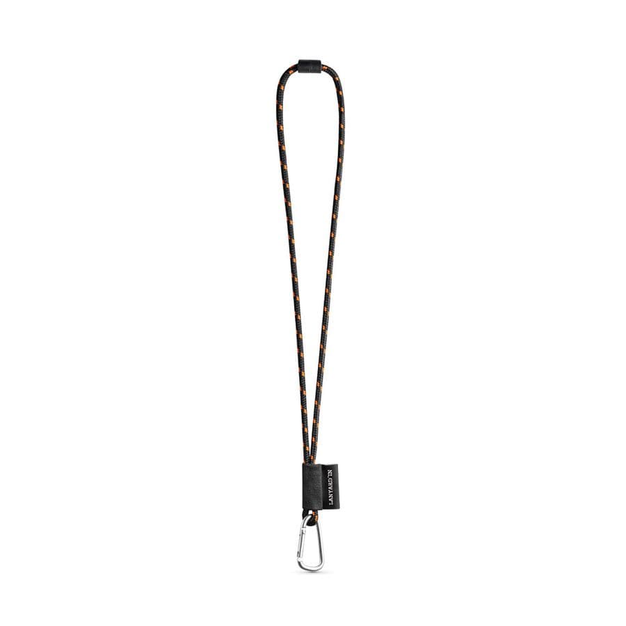 SET Lanyard NAUTIC Long (Ø 7 mm) med 55 mm D-formad karbinhake och Ø 7 mm säkerhetsspänne Svart