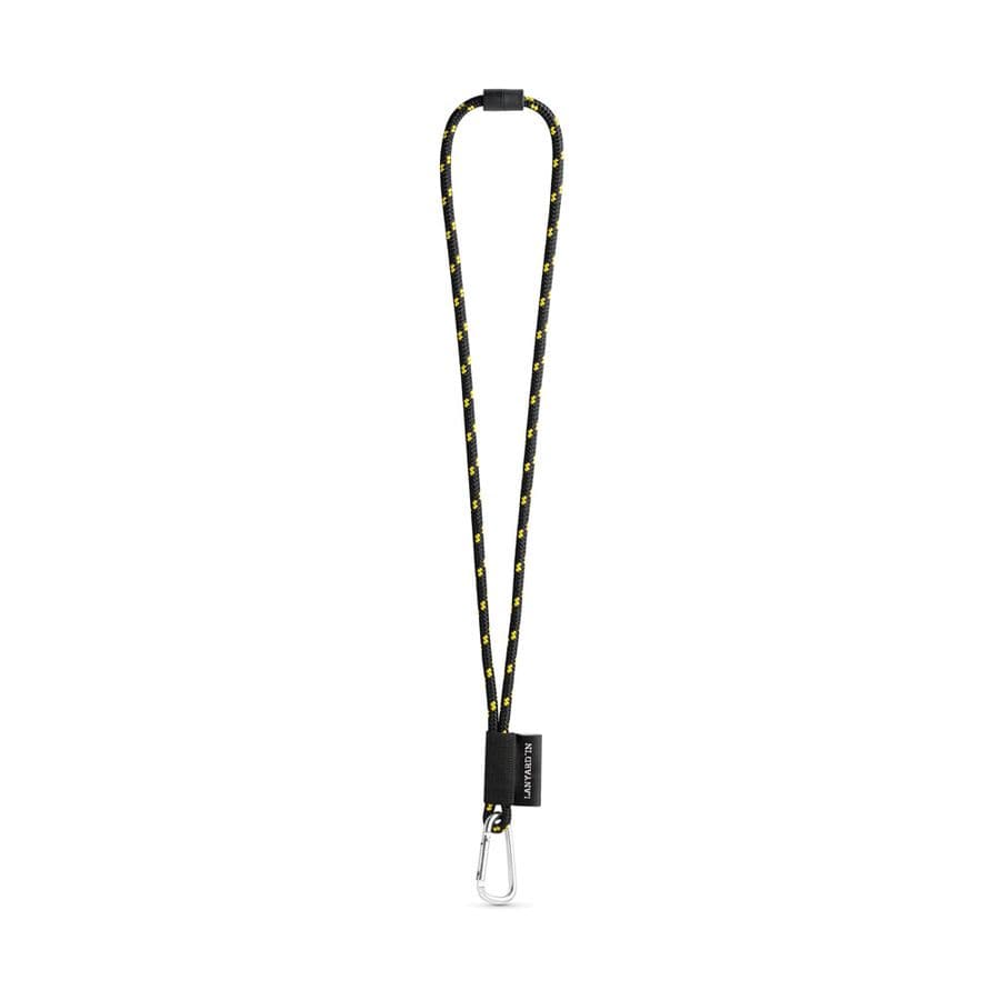 SET Lanyard NAUTIC Long (Ø 7 mm) med 55 mm D-formad karbinhake och Ø 7 mm säkerhetsspänne Svart