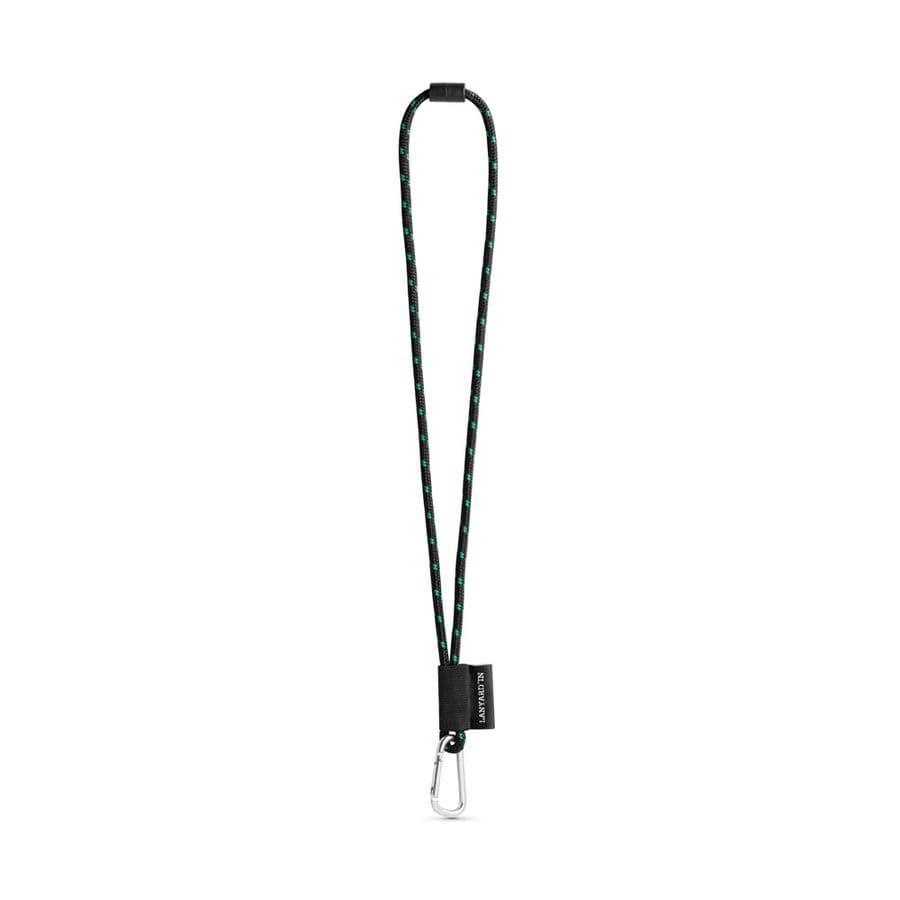 SET Lanyard NAUTIC Long (Ø 7 mm) med 55 mm D-formad karbinhake och Ø 7 mm säkerhetsspänne Svart