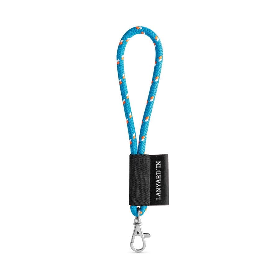 SET Lanyard NAUTIC Short (Ø 7 mm) med 9 mm karbinhake Ljusblå