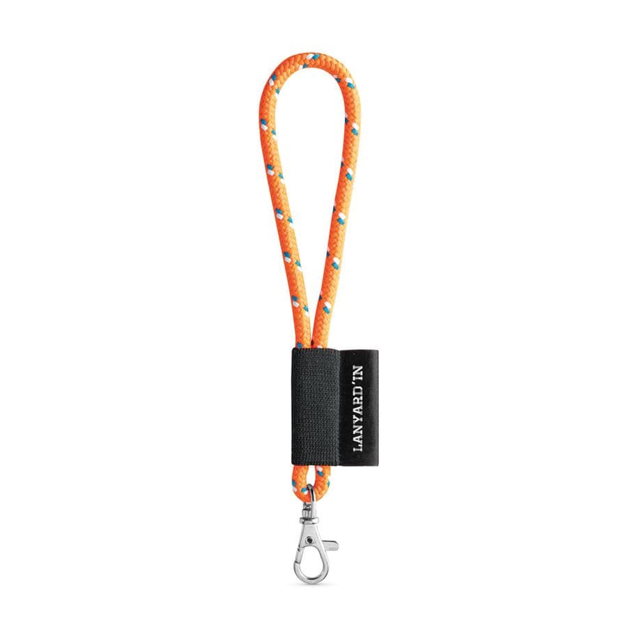 SET Lanyard NAUTIC Short (Ø 7 mm) med 9 mm karbinhake Hexachrome Orange
