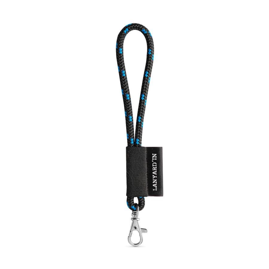 SET Lanyard NAUTIC Short (Ø 7 mm) med 9 mm karbinhake Svart