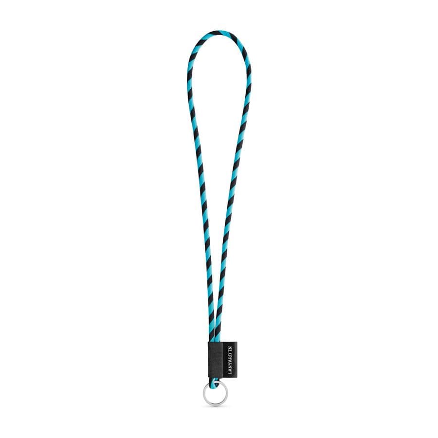 SET Lanyard TUBE Long (Ø 7 mm) med Ring Ø 32 mm Svart
