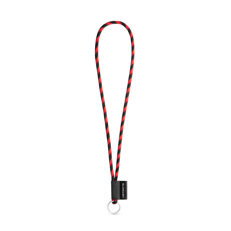 SET Lanyard TUBE Long (Ø 7 mm) med Ring Ø 32 mm Svart