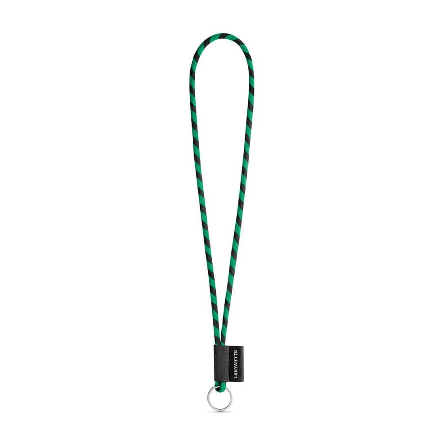 SET Lanyard TUBE Long (Ø 7 mm) med Ring Ø 32 mm Svart