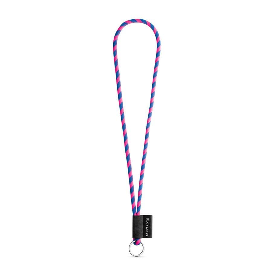 SET Lanyard TUBE Long (Ø 7 mm) med Ring Ø 32 mm Hexachrome rosa