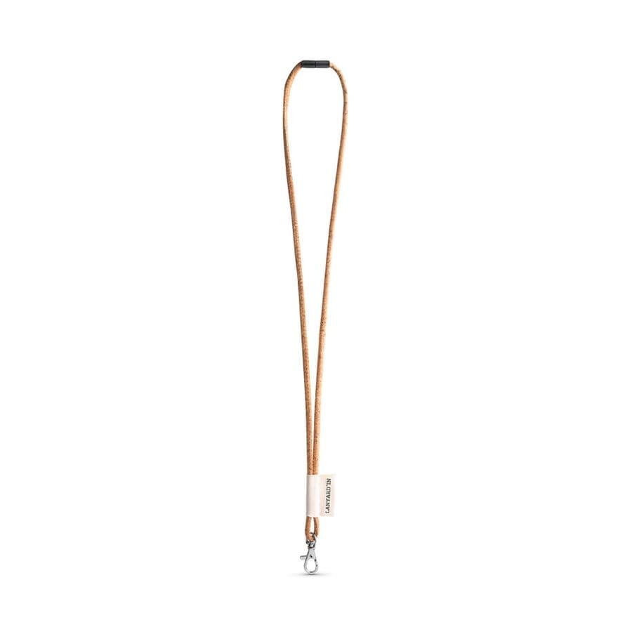 SET Lanyard CORK Long (Ø 5 mm) med 9 mm karbinhake och Ø 5 mm säkerhetsspänne