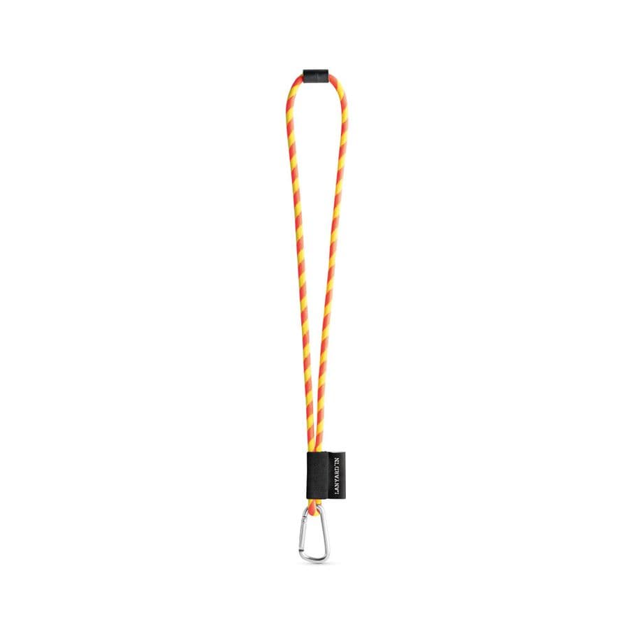 SET Lanyard TUBE Long (Ø 7 mm) med 55 mm D-formad karbinhake och Ø 7 mm säkerhetsspänne Hexachrome gul