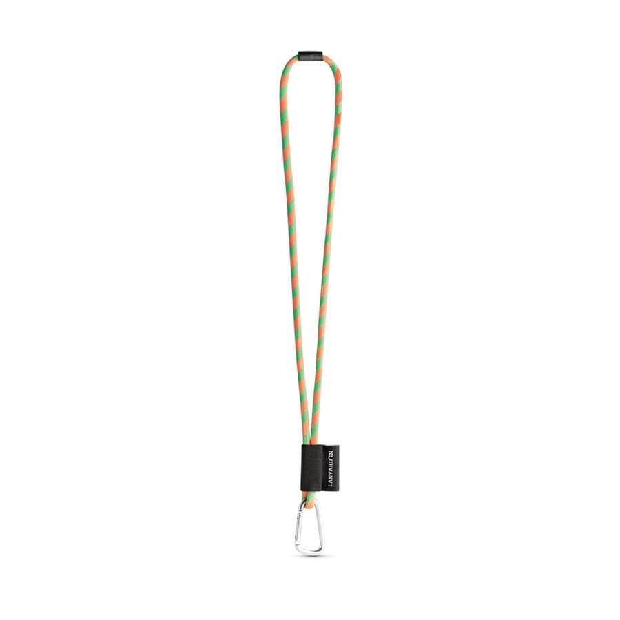 SET Lanyard TUBE Long (Ø 7 mm) med 55 mm D-formad karbinhake och Ø 7 mm säkerhetsspänne Hexachrome grön