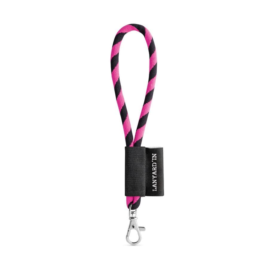 SET Lanyard TUBE Short (Ø 7 mm) med 9 mm karbinhake Svart