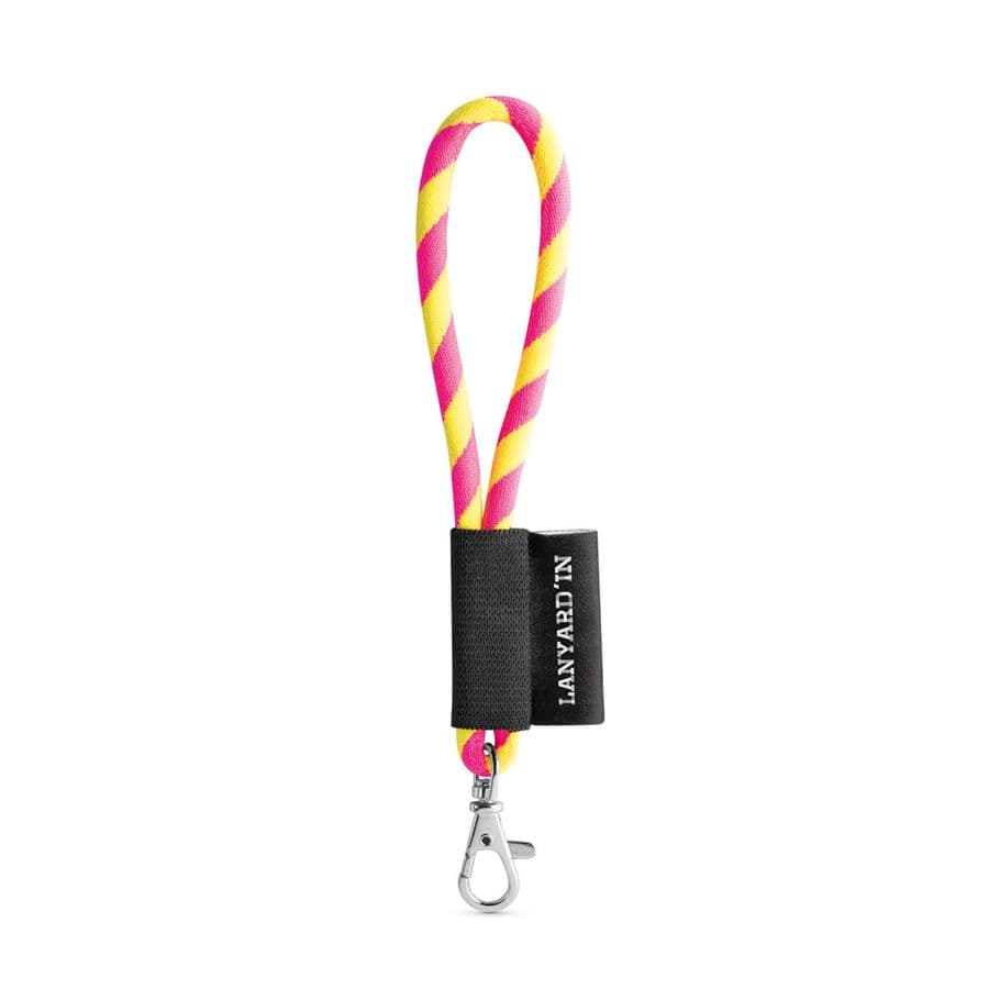 SET Lanyard TUBE Short (Ø 7 mm) med 9 mm karbinhake Hexachrome gul