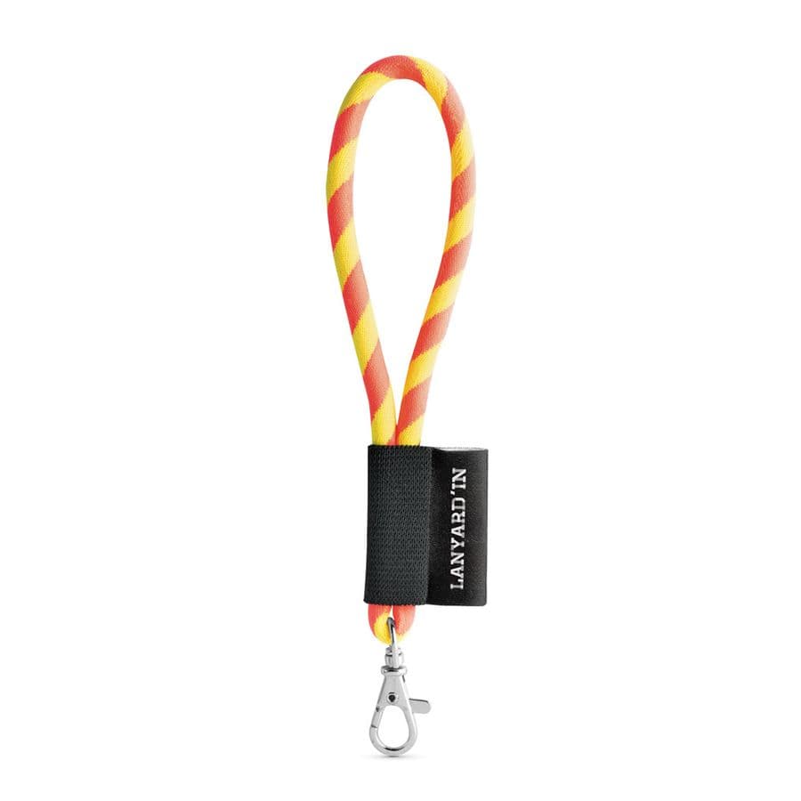 SET Lanyard TUBE Short (Ø 7 mm) med 9 mm karbinhake Hexachrome gul