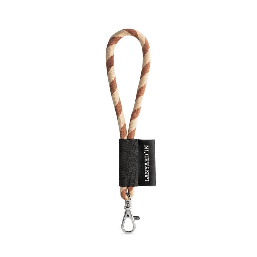 SET Lanyard TUBE Short (Ø 7 mm) med 9 mm karbinhake Brun