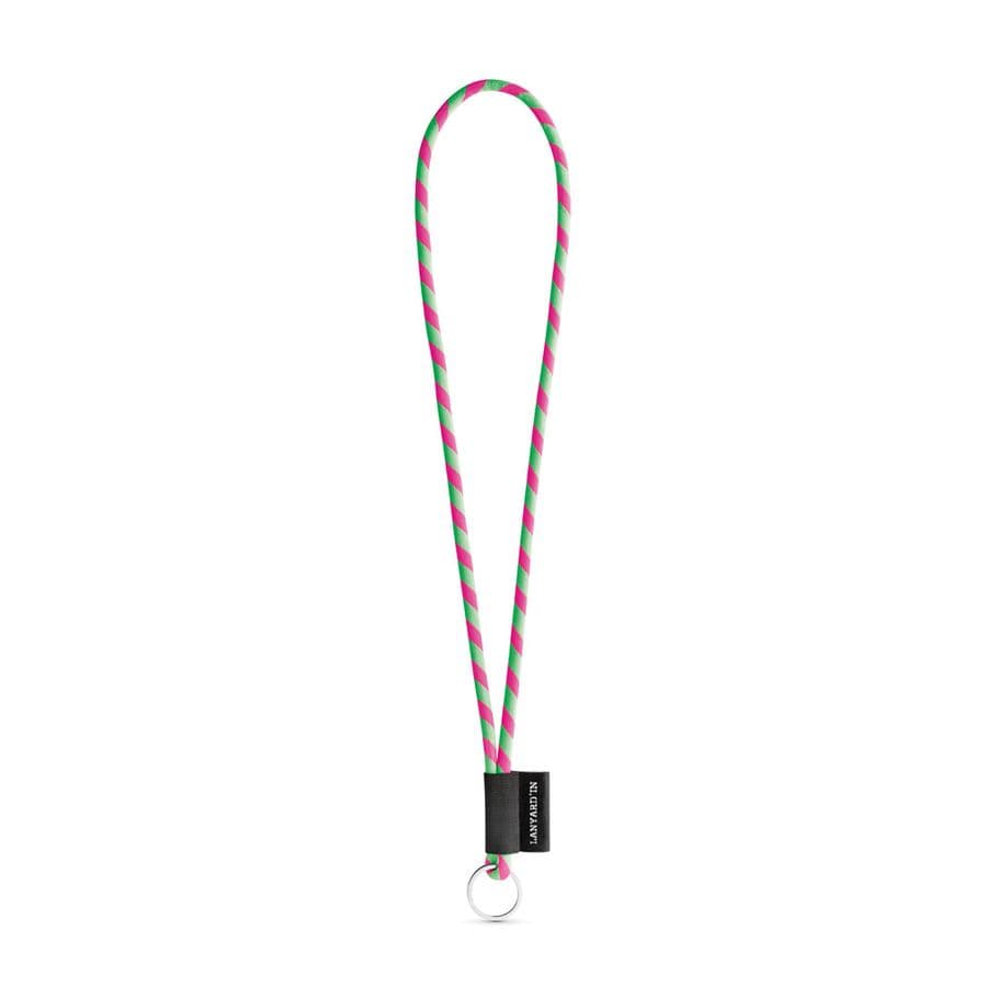 SET Lanyard TUBE Long (Ø 7 mm) med Ring Ø 32 mm Hexachrome grön
