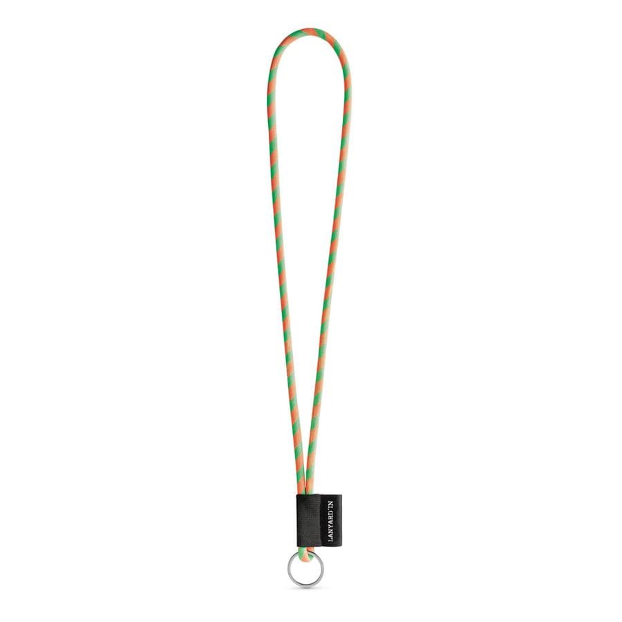 SET Lanyard TUBE Long (Ø 7 mm) med Ring Ø 32 mm Hexachrome grön