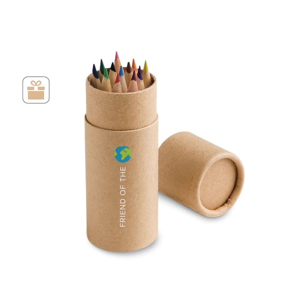 CYLINDER. Box med 12 färgkritor