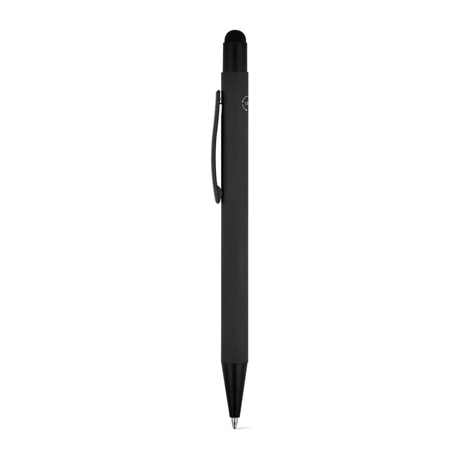 CLINT TOUCH. Kulspetspenna med modern design tillverkad av återvunnen aluminium (100 % rAL) med gummifinish