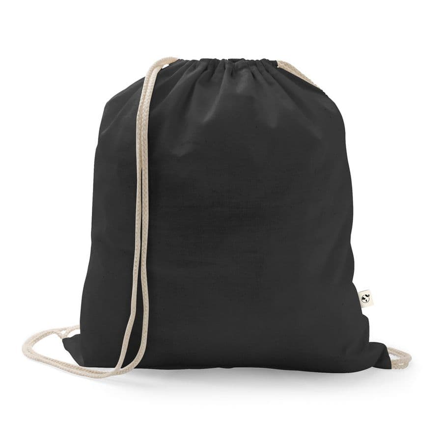 ISTANBUL. Gympapåse gjord av återvunnen bomull (70%) och polyester (30% rPET) (150 g/m²) Svart