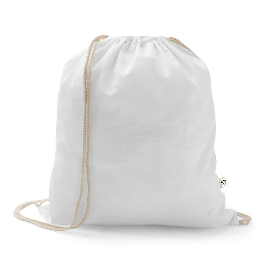 ISTANBUL. Gympapåse gjord av återvunnen bomull (70%) och polyester (30% rPET) (150 g/m²) Vit