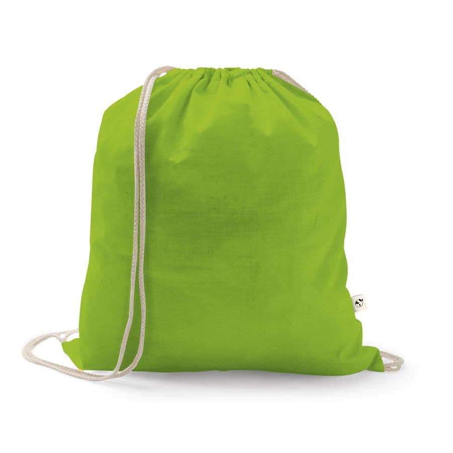 ISTANBUL. Gympapåse gjord av återvunnen bomull (70%) och polyester (30% rPET) (150 g/m²) Ljusgrön