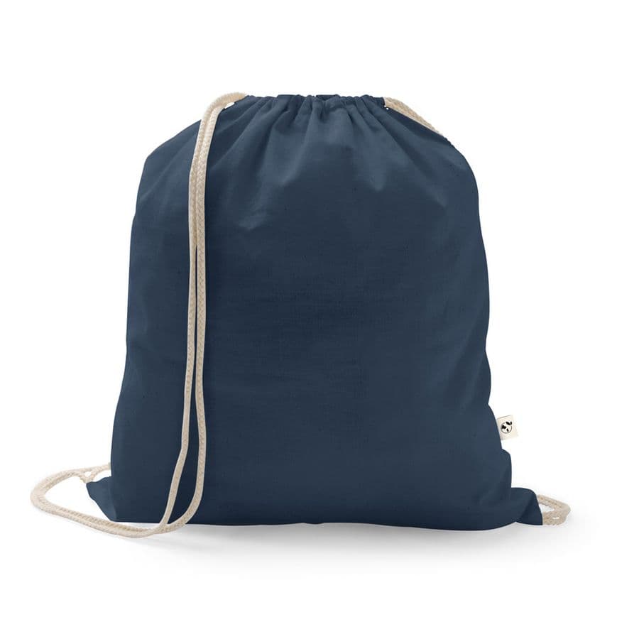 ISTANBUL. Gympapåse gjord av återvunnen bomull (70%) och polyester (30% rPET) (150 g/m²) Marinblå