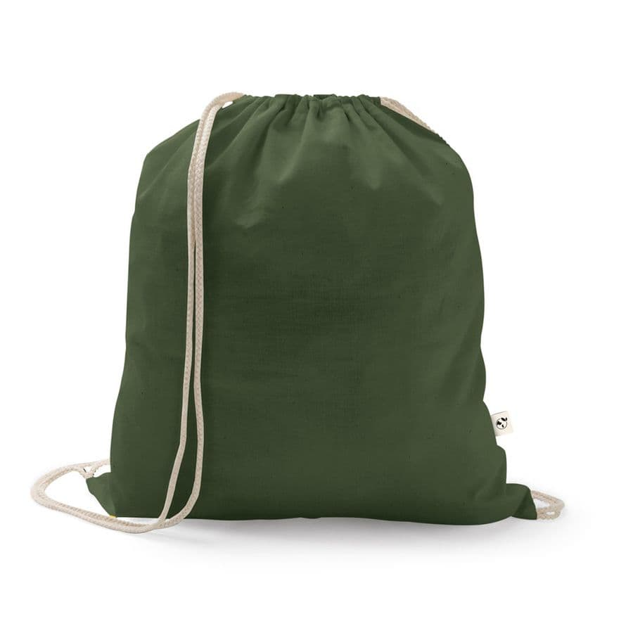 ISTANBUL. Gympapåse gjord av återvunnen bomull (70%) och polyester (30% rPET) (150 g/m²) Militärgrön
