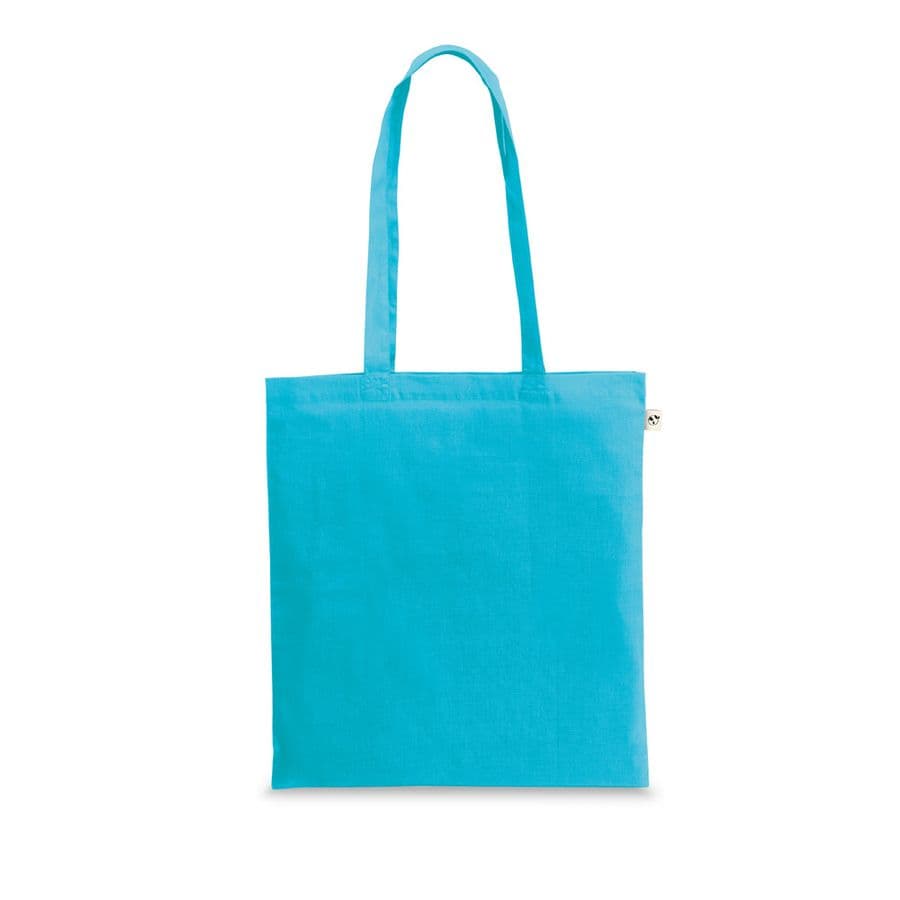 CAIRO. Väska i återvunnen bomull (70 %) och polyester (30% rPET) (180 g/m²) Ljusblå