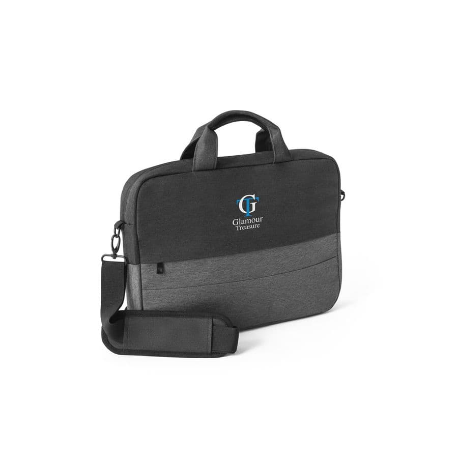 GENOA. Vadderad laptopväska i 600D återvunnen polyester med hög densitet 15"