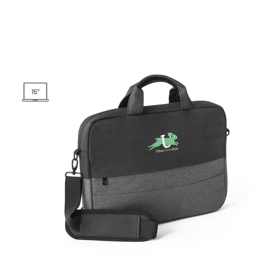 GENOA. Vadderad laptopväska i 600D återvunnen polyester med hög densitet 15"