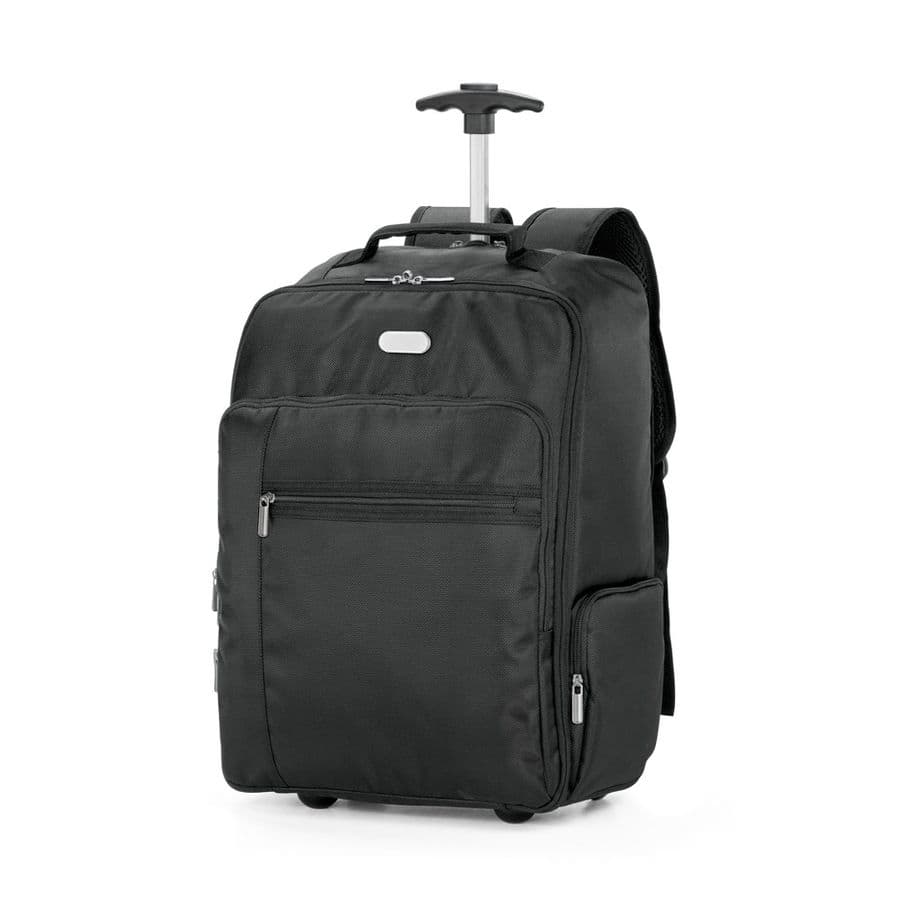 AVENIR. Laptop trolley ryggsäck 17'' i 1680D och 300D polyester Svart
