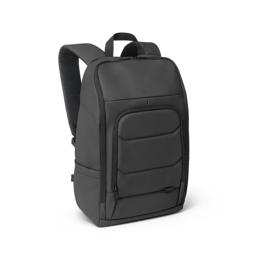 TOULON. Anteckningsblock-ryggsäck gjord av 600D återvunnen polyester med hög densitet med en vattentät finish 16" Svart