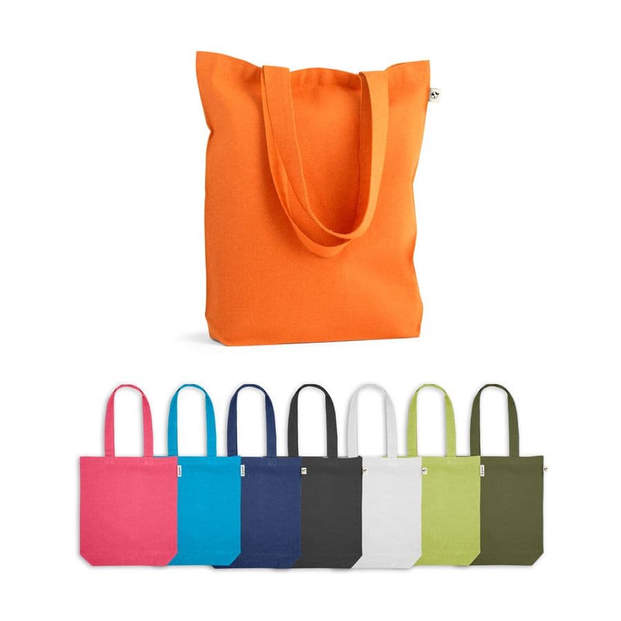 MERIDA. Väska (220 g/ m²) i bomull (50%), återvunnen bomull (30%) och polyester (20% rPET)