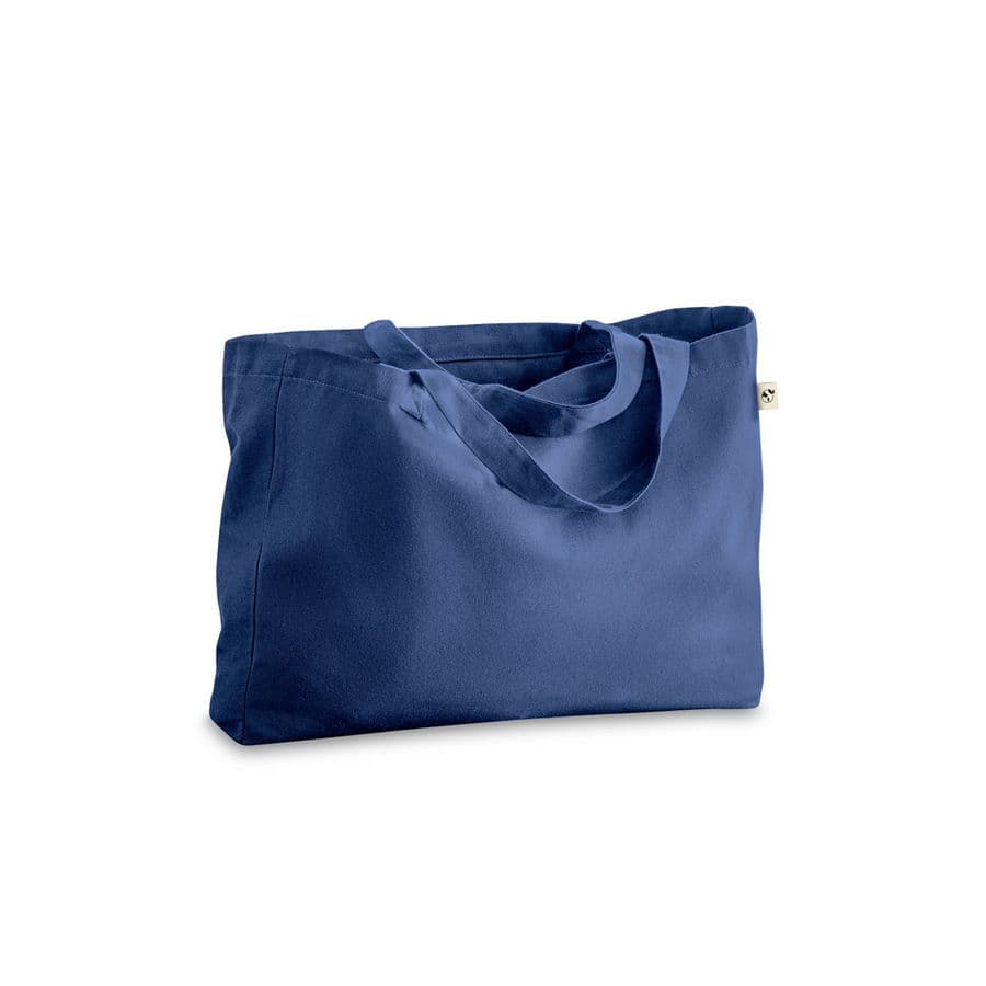 CAMDEN. Väska i bomull (50%), återvunnen bomull (30%) och polyester (20% rPET) (280 g/ m²) Blå