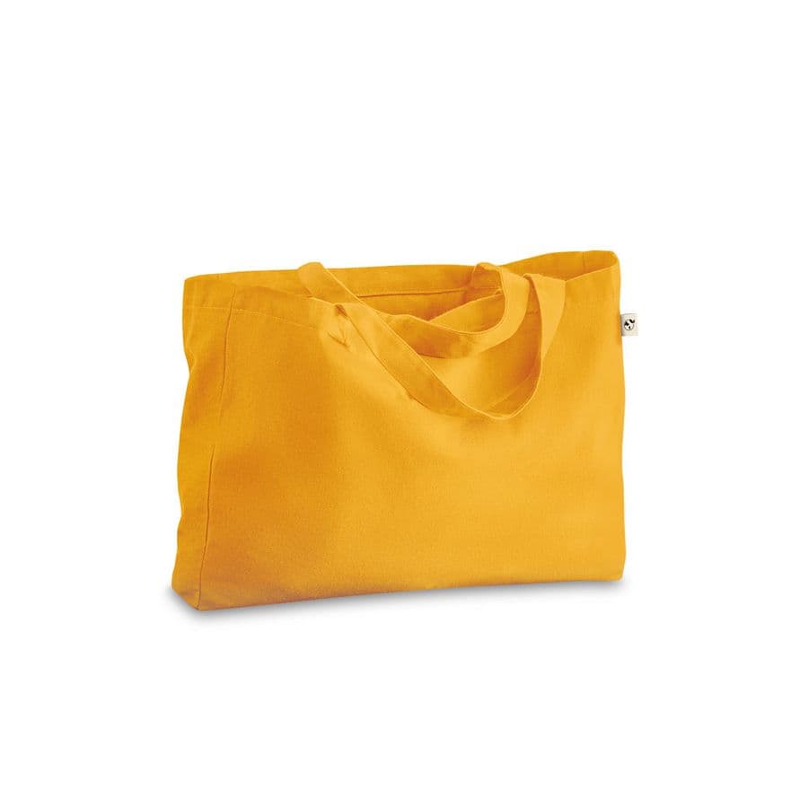 CAMDEN. Väska i bomull (50%), återvunnen bomull (30%) och polyester (20% rPET) (280 g/ m²) Gul