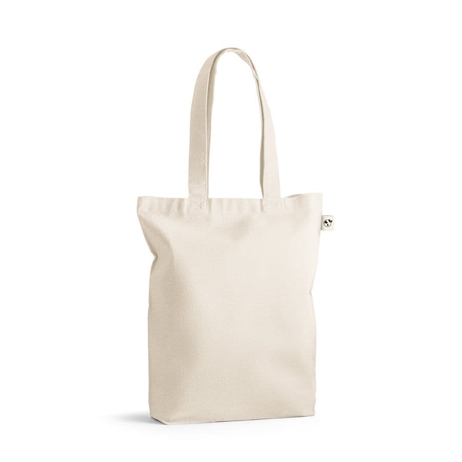 GIRONA. Väska i bomull (50%), återvunnen bomull (30%) och polyester (20% rPET) (220 g/ m²) Ljus naturfärg