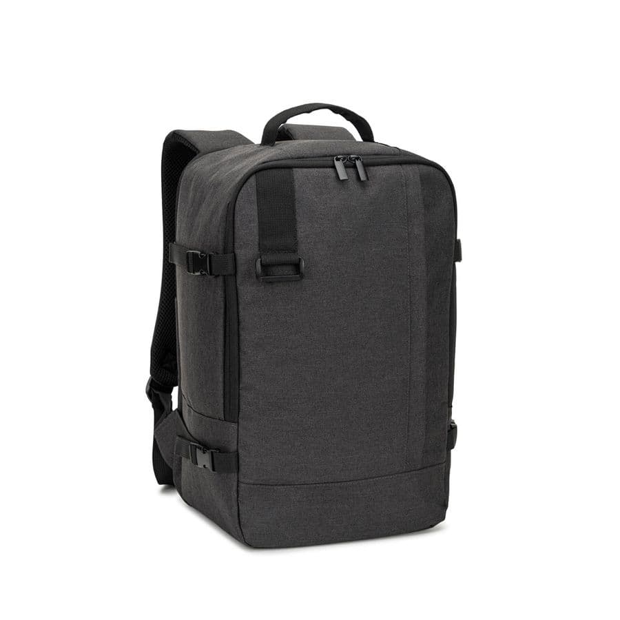 CIES. Ryggsäck som uppfyller flygbolagens måttkrav, tillverkad av högdensitetsåtervunnen 600D-polyester