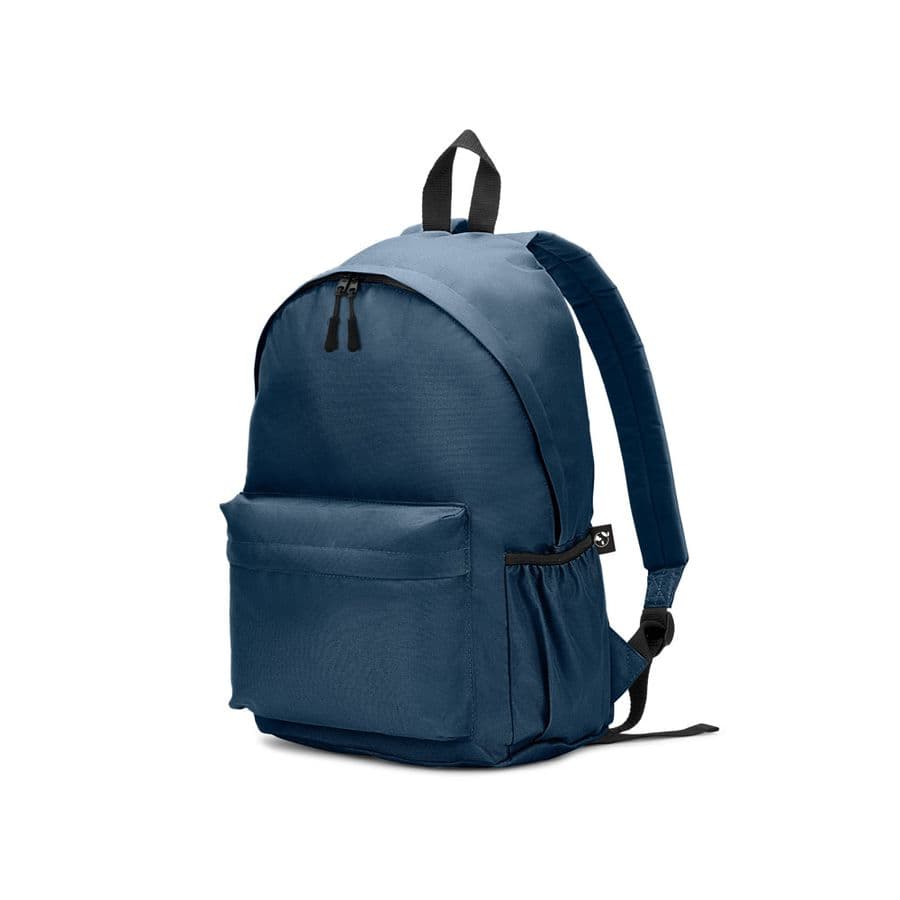 ROSARIO. Klassisk ryggsäck med tidlös design i 600D återvunnen polyester Blå