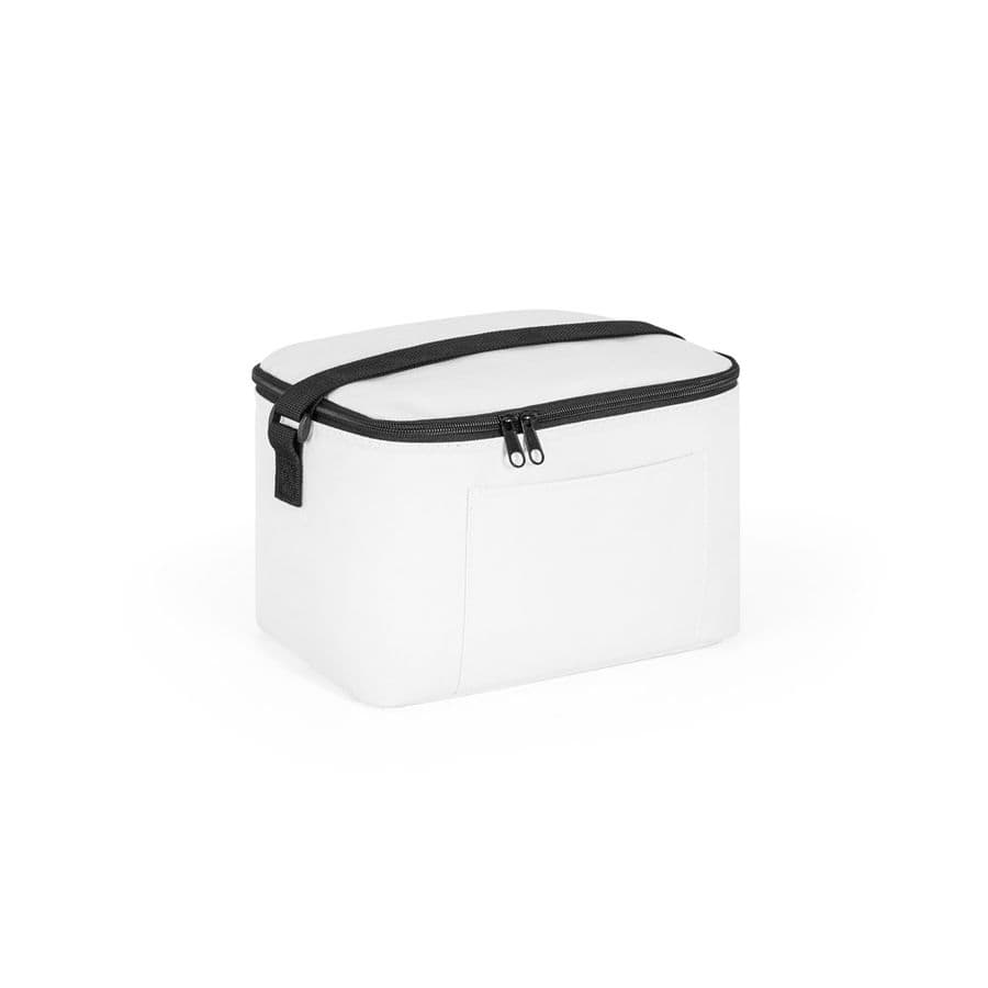 CANCUN. Kylväska i 600D återvunnen polyester med justerbart band 7 L Vit