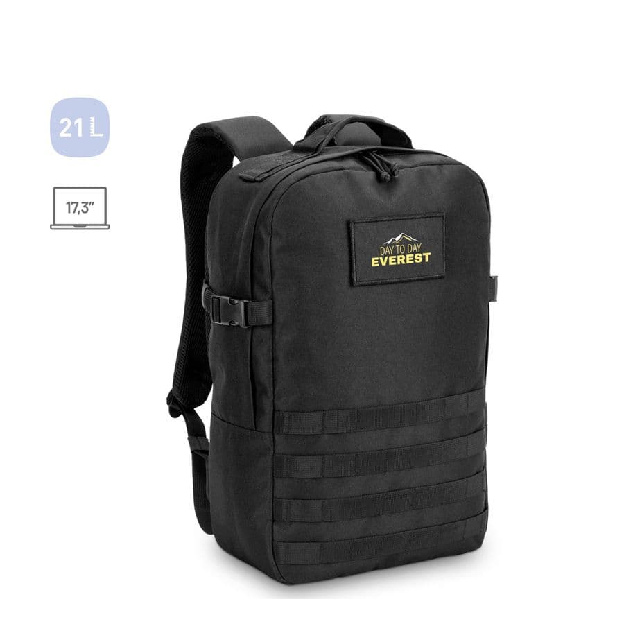 EDINBURGH BPACK. Ryggsäck i militärstil i 600D, återvunnen polyester med hög densitet och foder i 210D återvunnen polyester 17.3'