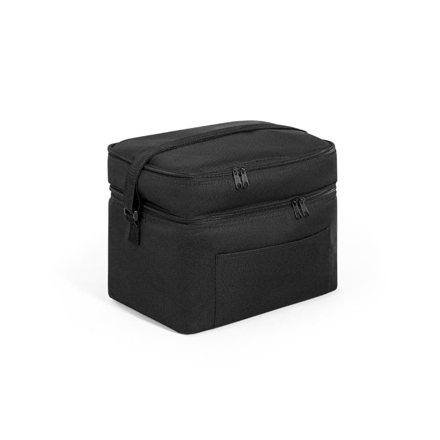 CANCUN LARGE. Kylväska i 600D, återvunnen polyester, med justerbar vävband 14 L Svart