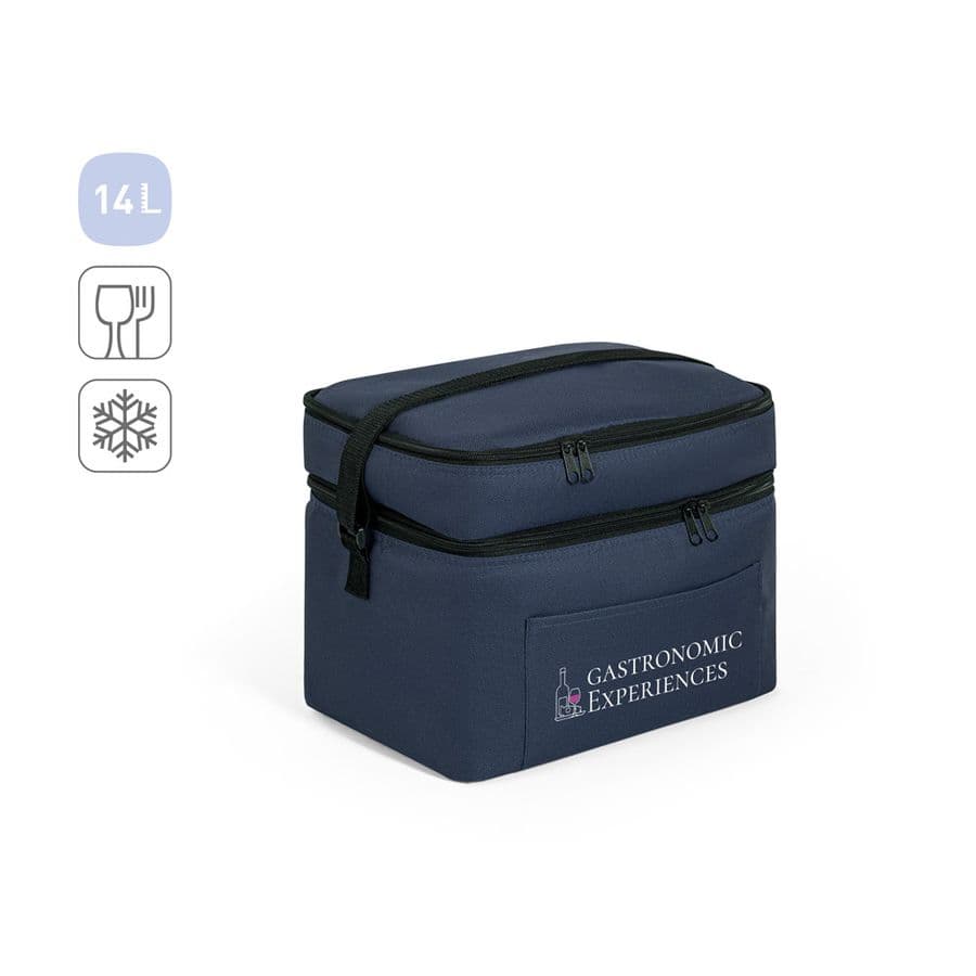 CANCUN LARGE. Kylväska i 600D, återvunnen polyester, med justerbar vävband 14 L
