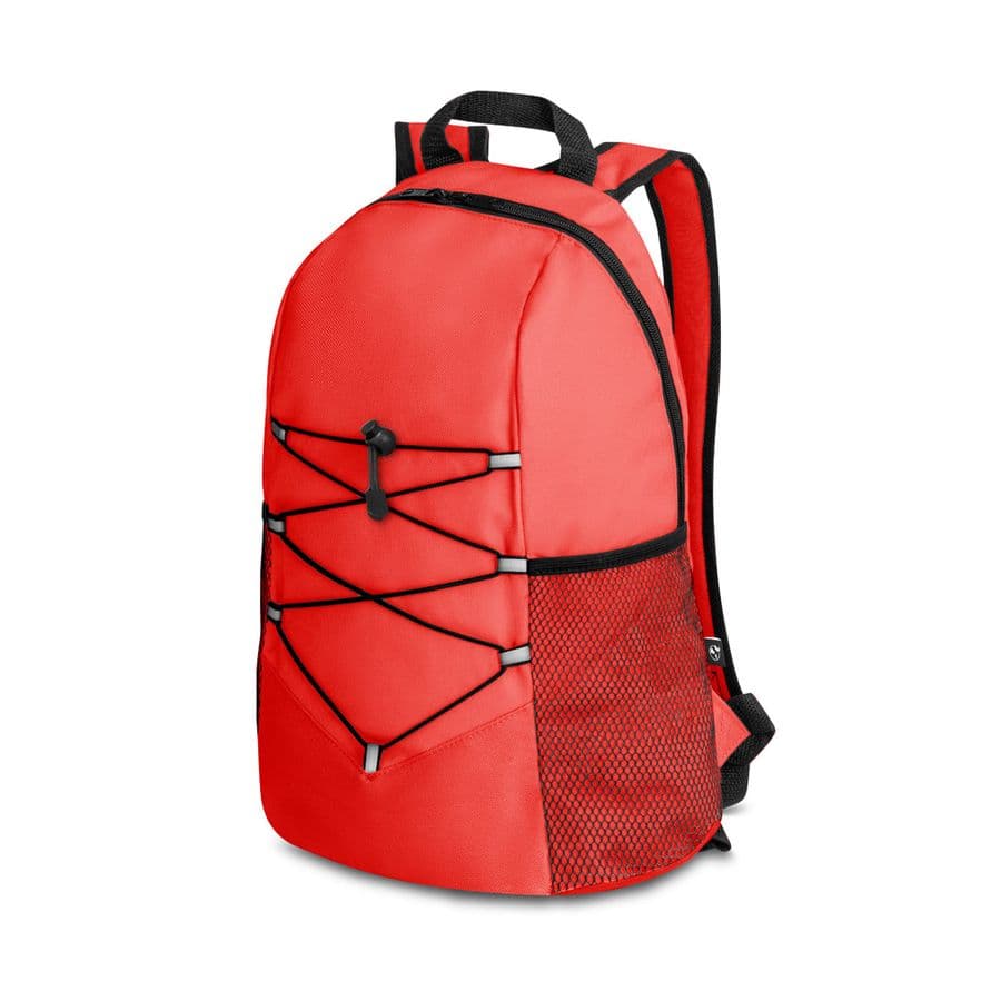 TURIM. 600D återvunnen polyester ryggsäck Röd