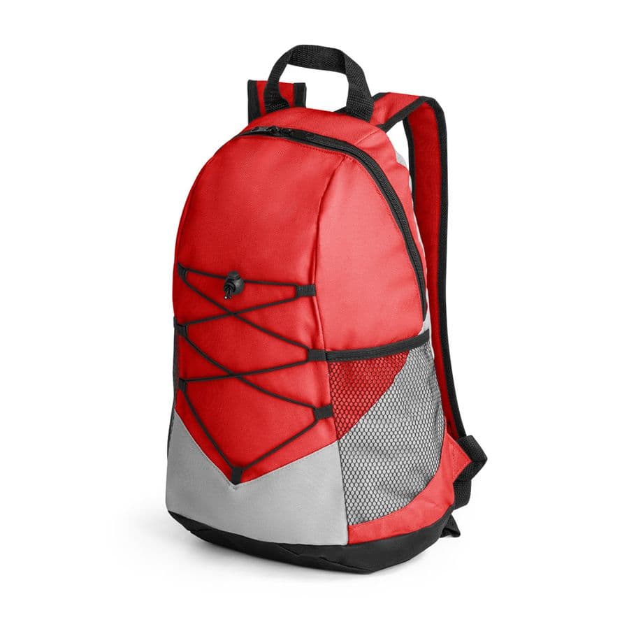 TURIM II. 600D återvunnen polyester ryggsäck Röd
