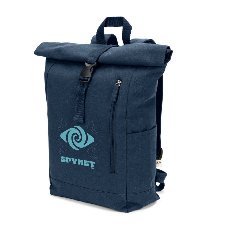 SAINT. Roll-top-ryggsäck i återvunnen bomull och återvunnen polyester (380 g/m²)