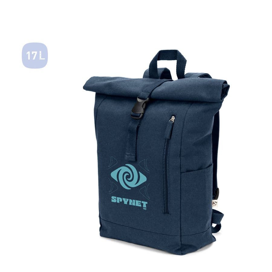 SAINT. Roll-top-ryggsäck i återvunnen bomull och återvunnen polyester (380 g/m²)