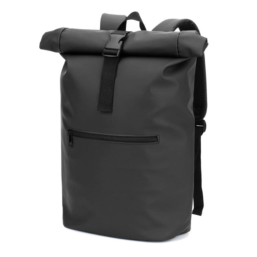 PORTLAND. PU-ryggsäck med roll-top och en 16" laptopficka