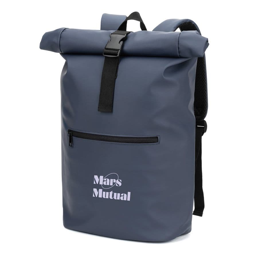 PORTLAND. PU-ryggsäck med roll-top och en 16" laptopficka