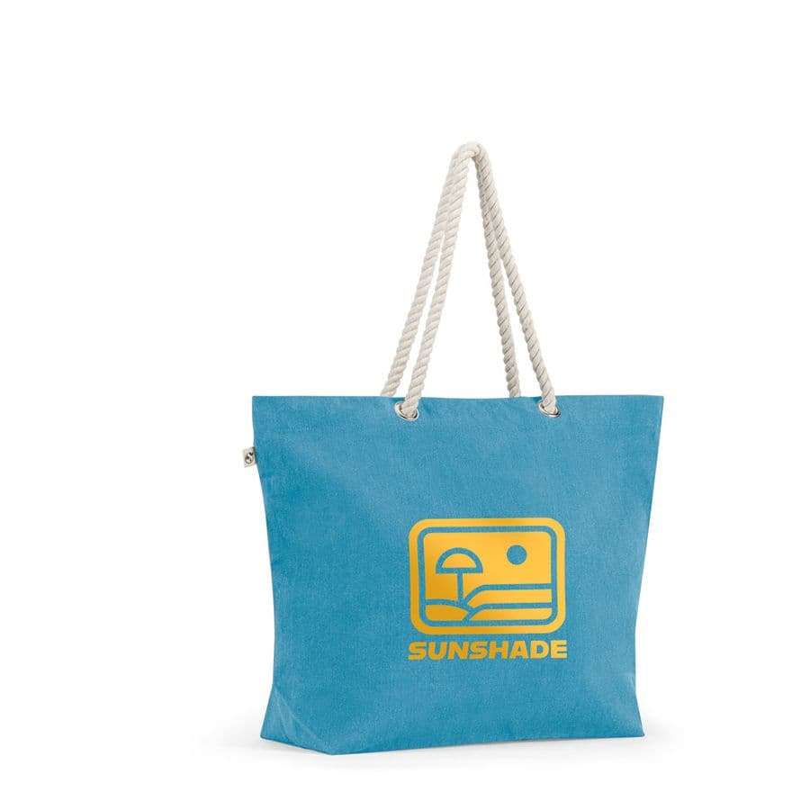ATHENS. Strandväska i återvunnen bomull (70 %) och återvunnen polyester (30 %) (220 g/m²)