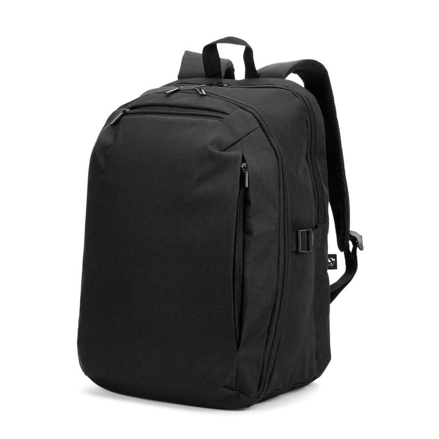 UDINE. Ryggsäck med ett helt öppningsbart fack i högdensitets 300D återvunnen polyester 16"